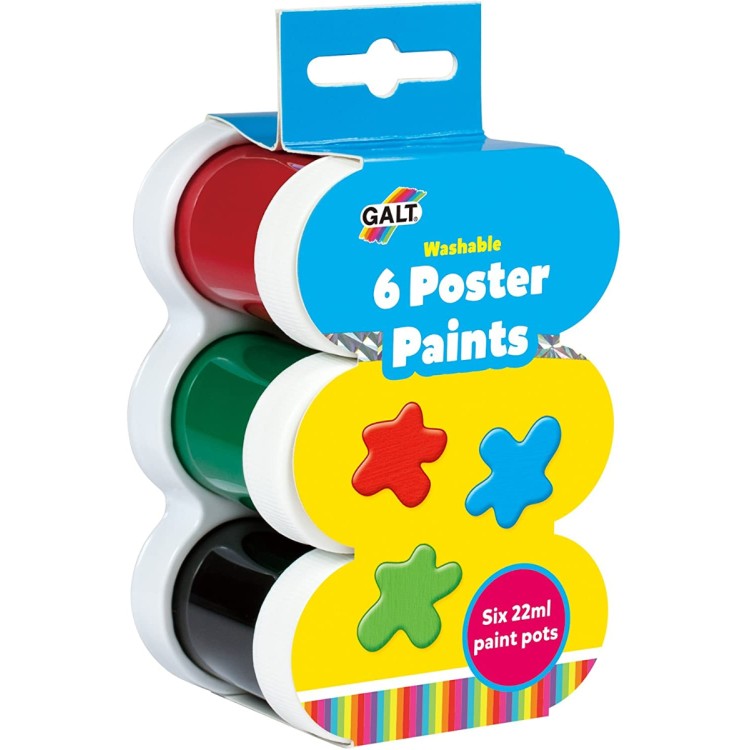 Galt Pack of 6 x 22ml Poster Paints