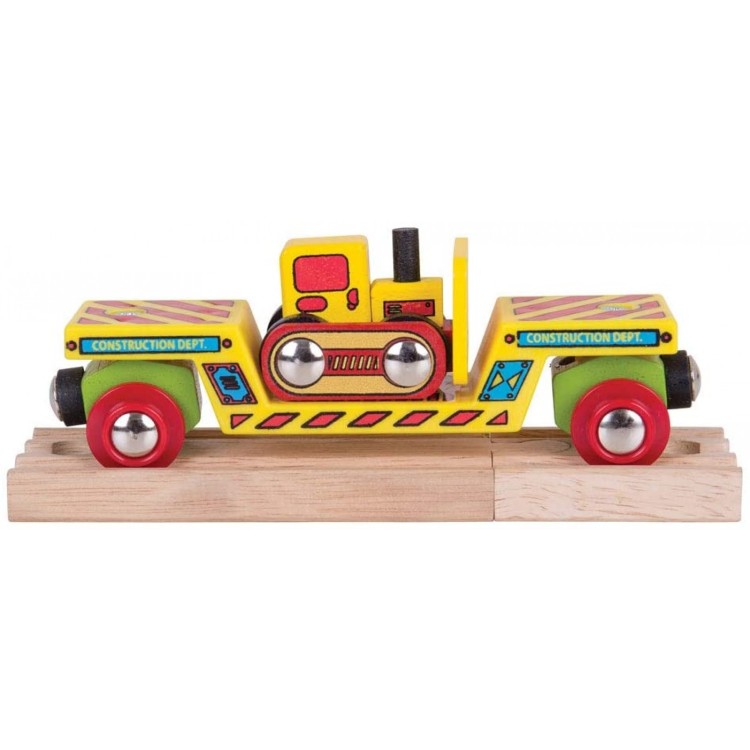 Bigjigs Bulldozer Low Loader Wooden Train