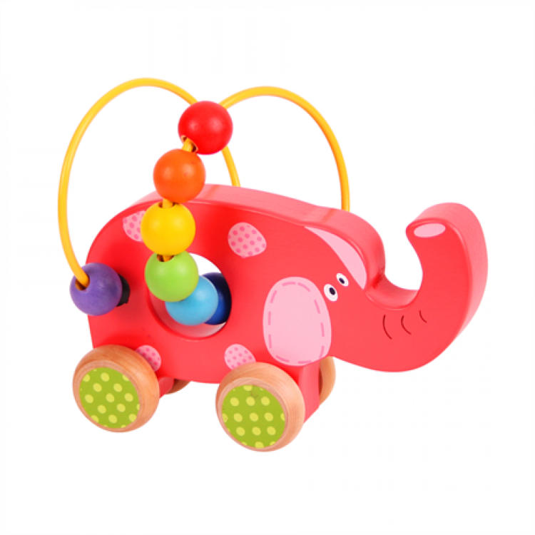Bigjigs Elephant Push Along Bead Frame