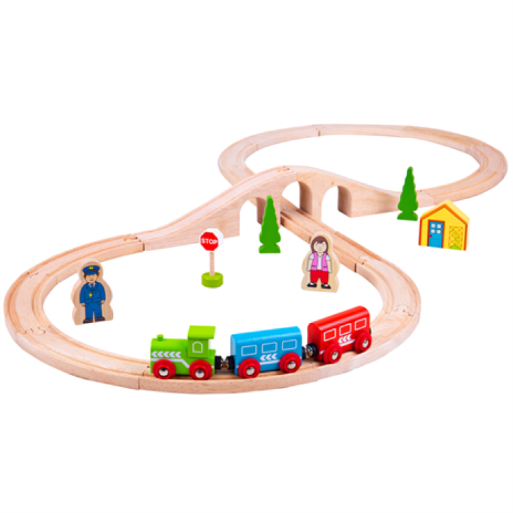 Bigjigs Figure of Eight Wooden Train Set