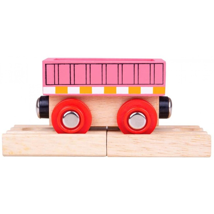 Bigjigs Pink Wagon Wooden Train