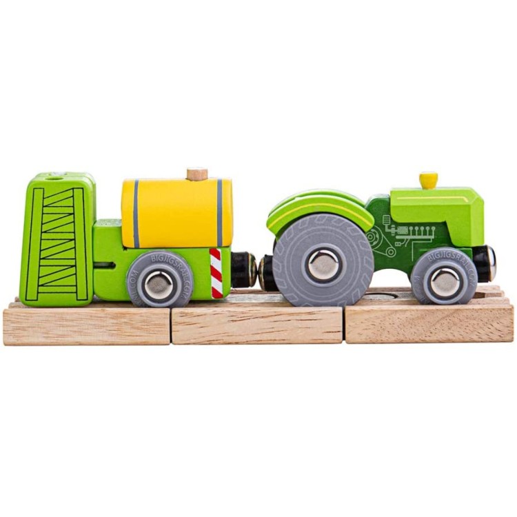 Bigjigs Tractor and Crop Sprayer Wooden Train