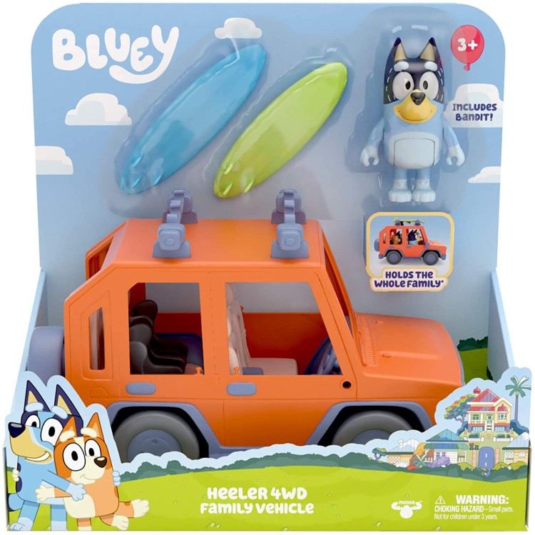 Bluey Heeler4WD Family Vehicle Set with Bandit Figure