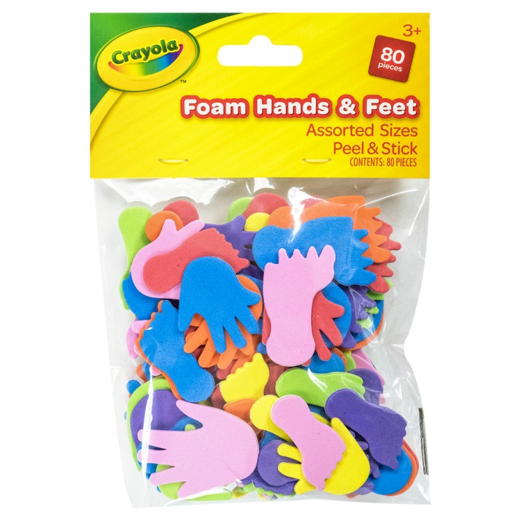 Crayola Pack of Foam Hands and Feet Assorted Sizes 80 Pieces