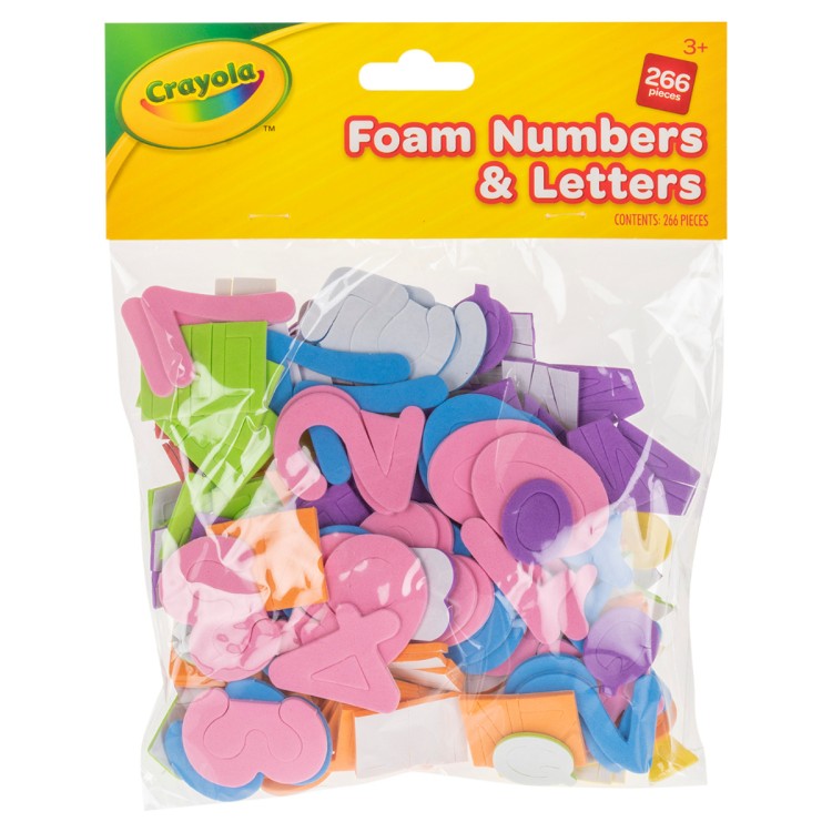 Crayola Pack of Foam Letters and Numbers Assorted Sizes 80 Pieces