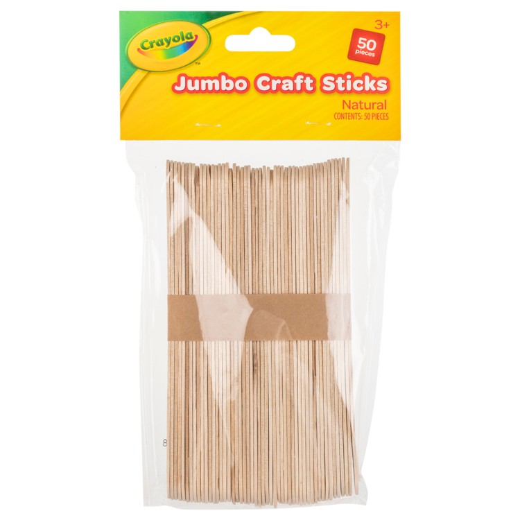 Crayola Pack of Jumbo Natural Craft Sticks 50 Pieces