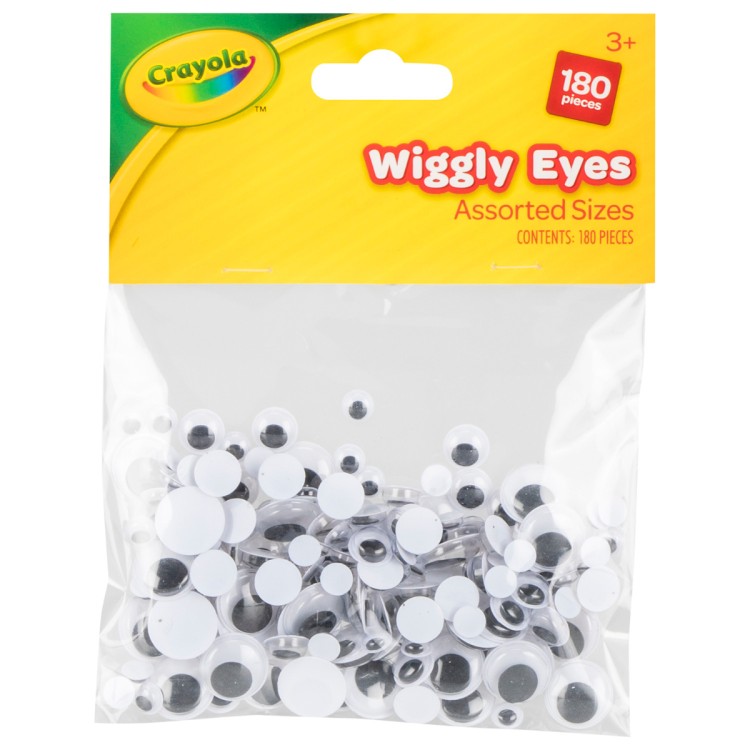 Crayola Pack of Wiggly Eyes Assorted Sizes 180 Pieces
