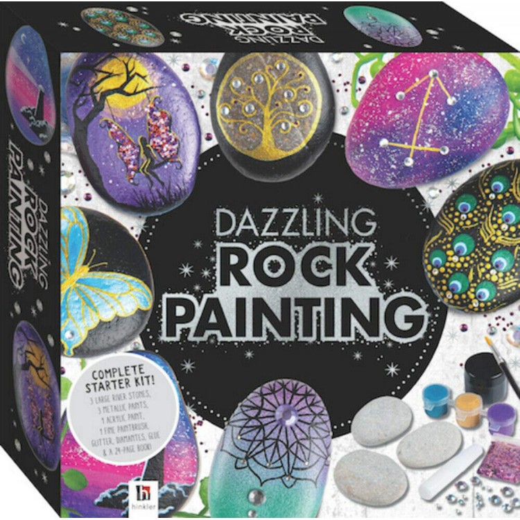 Dazzling Rock Painting Book and Paints Set