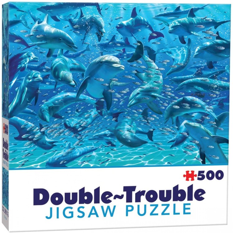 Double Trouble 500 Piece Jigsaw Puzzle - Dolphins