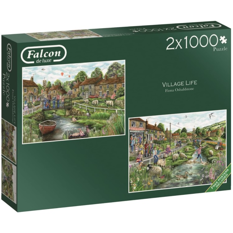 Falcon Village Life 2 x 1000 Piece Jigsaw Puzzles
