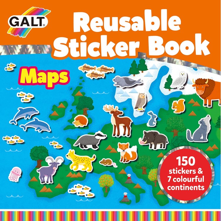 Galt Reusable Sticker Book - Maps