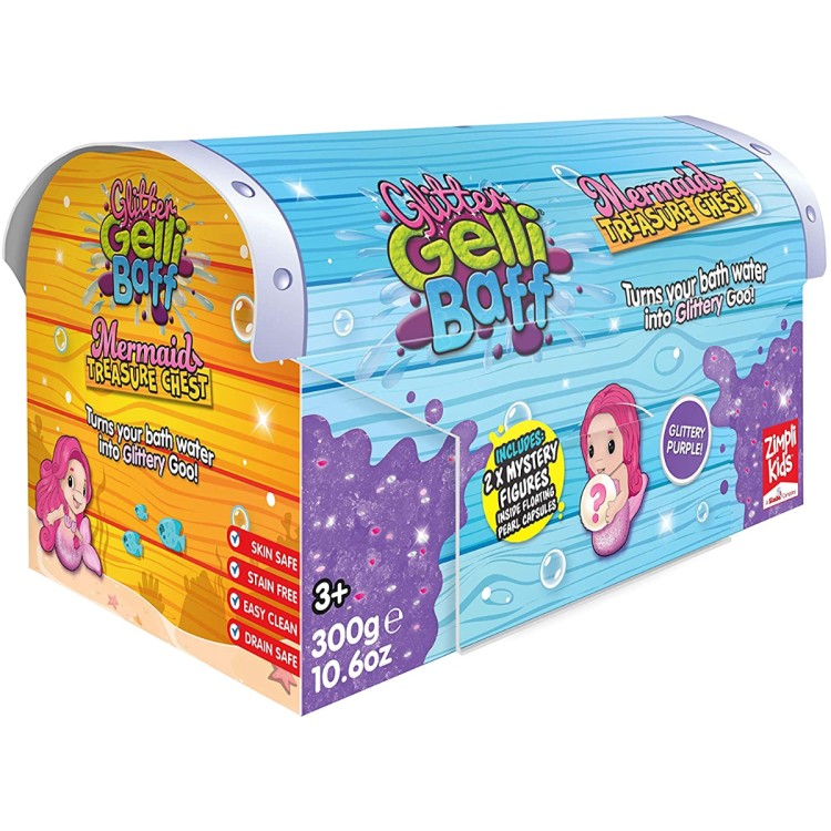 Glitter Gelli Baff Mermaid Treasure Chest Glittery Purple