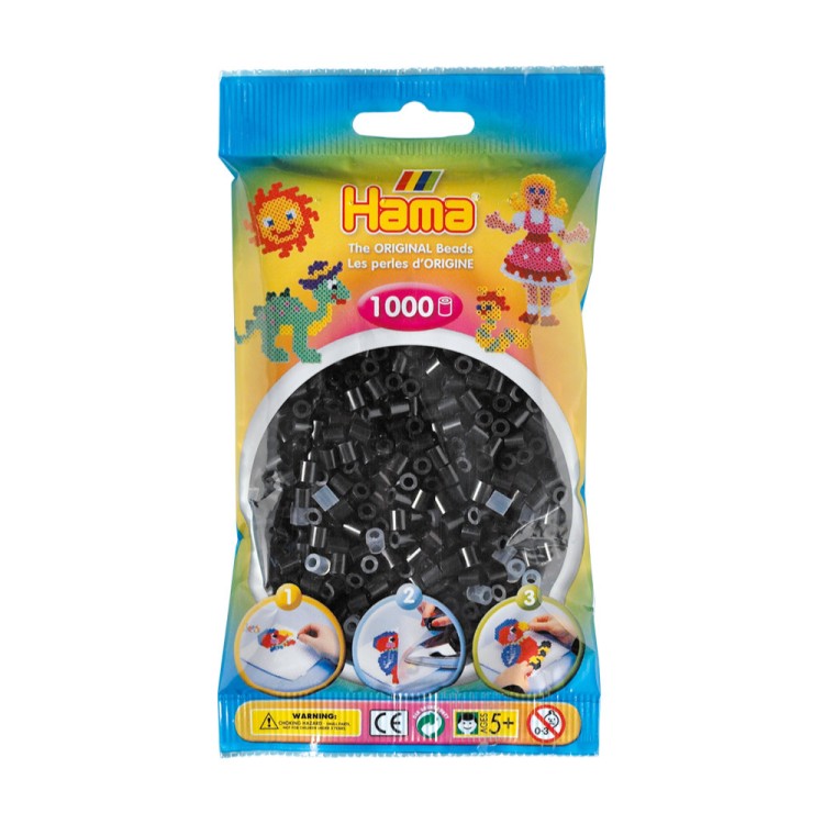 Hama Beads Bag of 1000 Black Beads