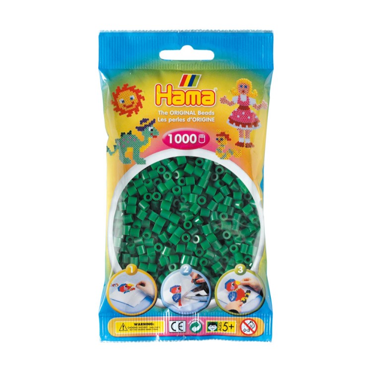 Hama Beads Bag of 1000 Green Beads