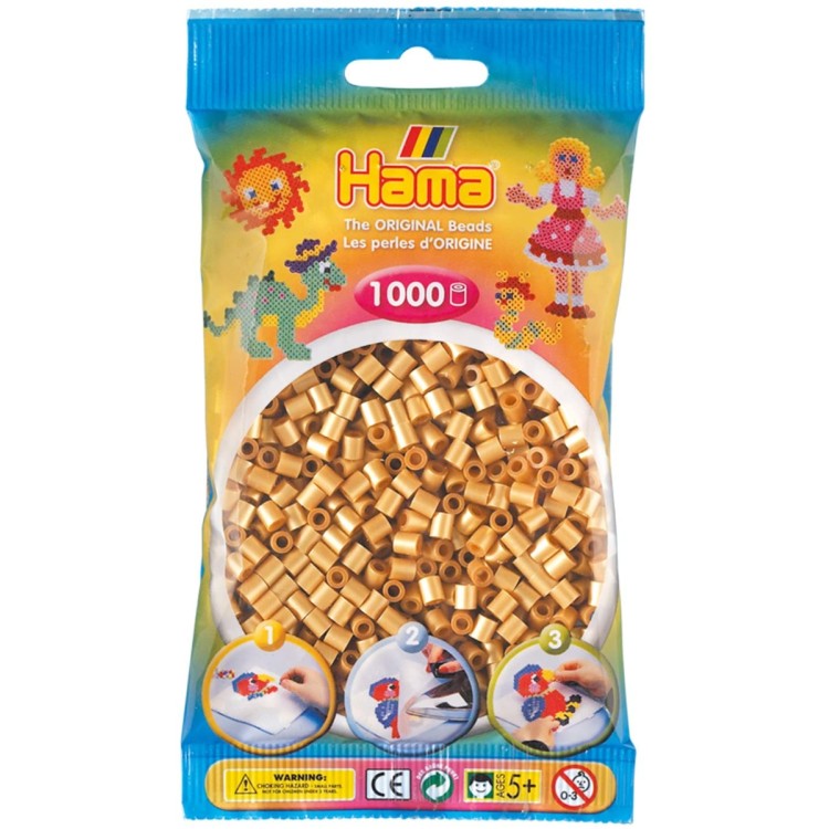 Hama Beads Bag of 1000 Gold Beads