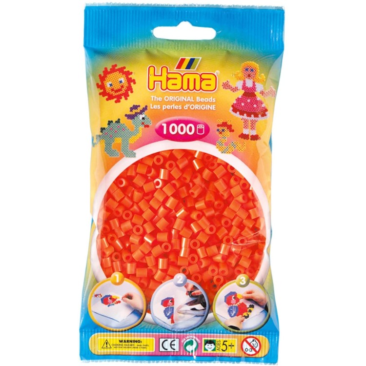 Hama Beads Bag of 1000 Orange Beads