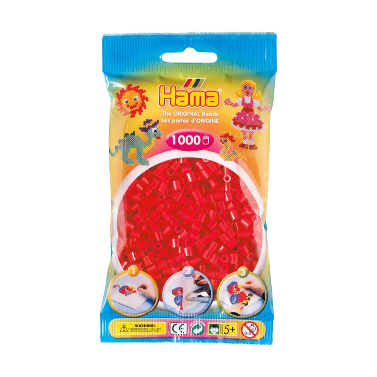 Hama Beads Bag of 1000 Red Beads