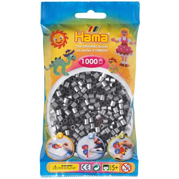 Hama Beads Bag of 1000 Silver Beads