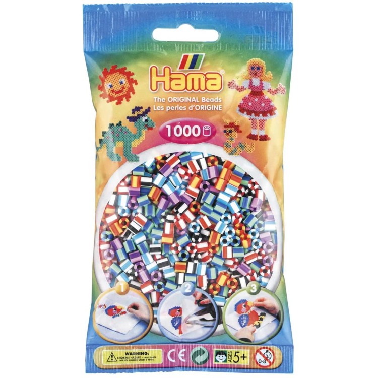 Hama Beads Bag of 1000 Striped Beads