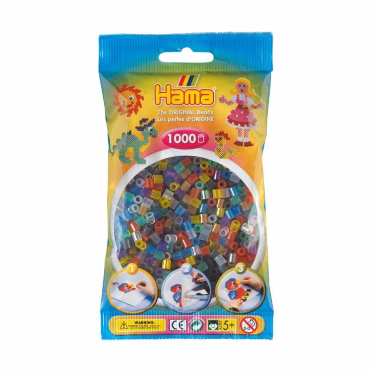 Hama Beads Bag of 1000 - Translucent Mix