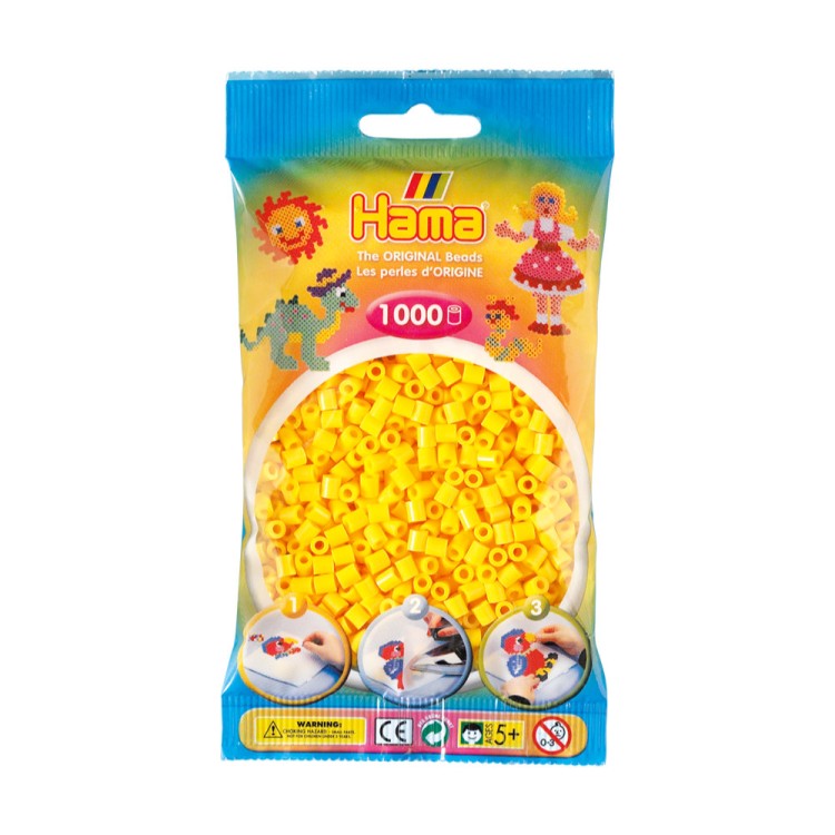 Hama Beads Bag of 1000 Yellow Beads