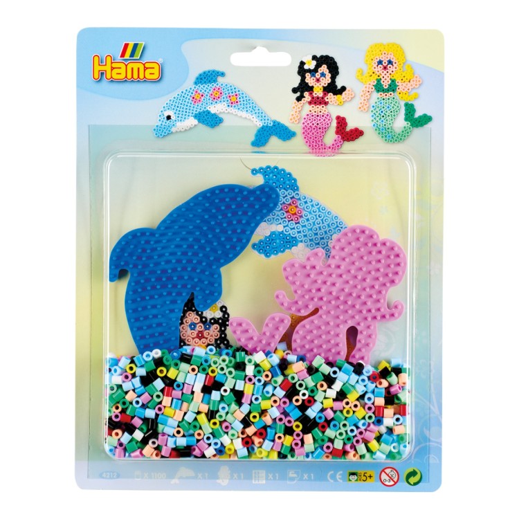 Hama Beads Dolphin and Mermaid Large Blister Pack