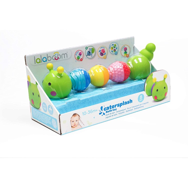 Lalaboom Bath Toy Caterpillar and Beads 8 Pieces