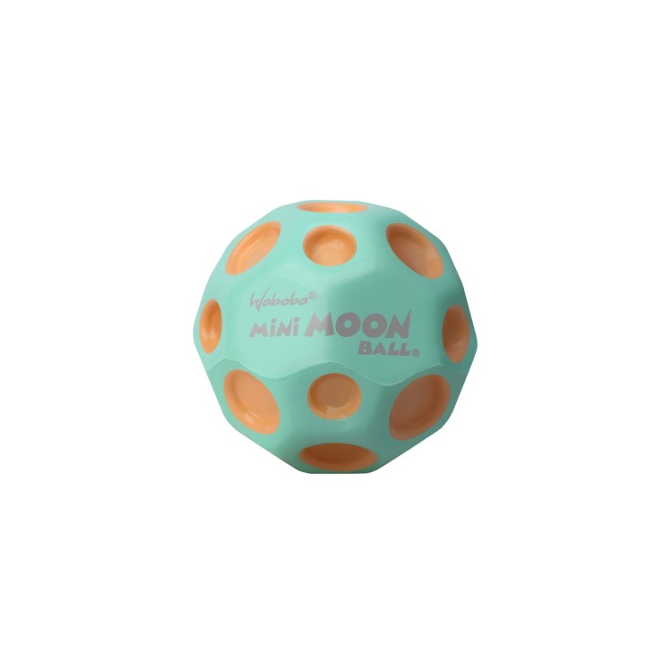 Mini Moon Ball - Pastel Green with Orange Dots