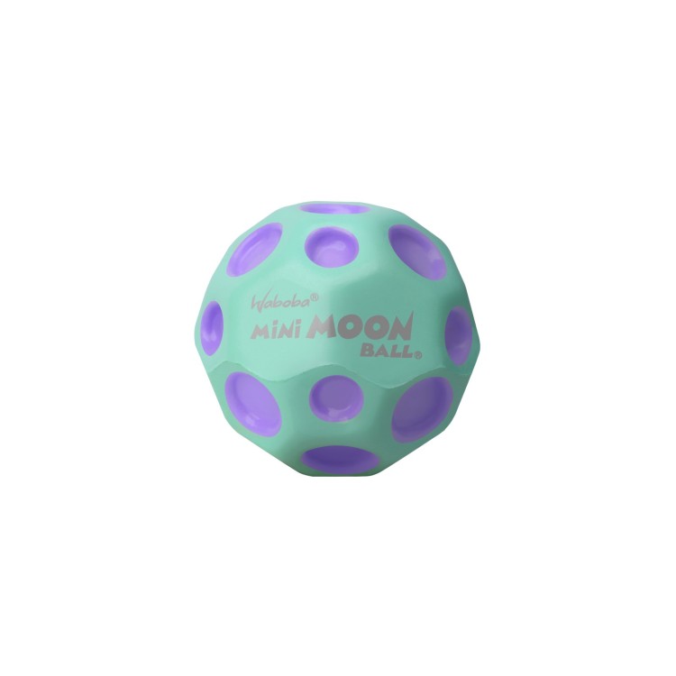 Mini Moon Ball - Pastel Green with Purple Dots