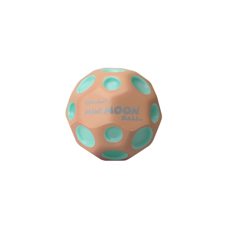 Mini Moon Ball - Pastel Orange with Green Dots