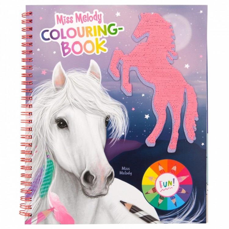 Miss Melody Colouring Book with Sequin Motif