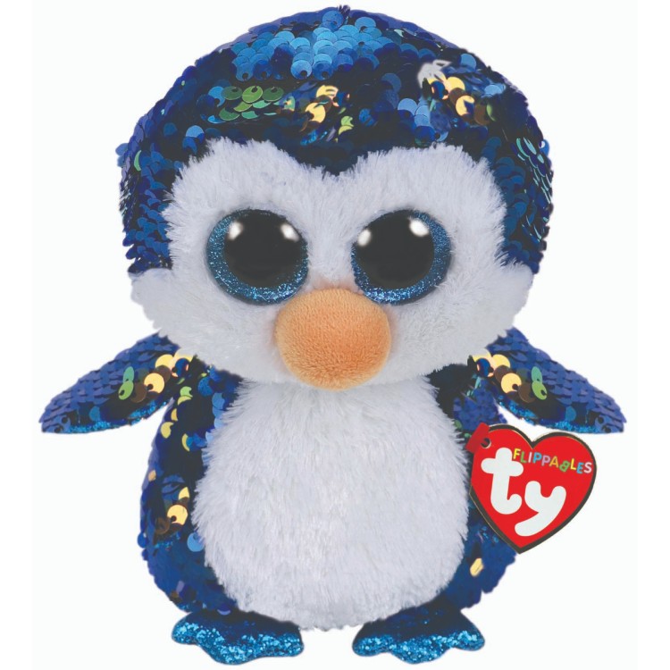 TY Flippables Payton Penguin Medium Size