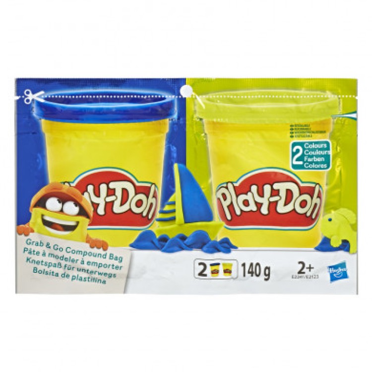 Play-Doh Grab & Go Compound Bag Blue and Yellow