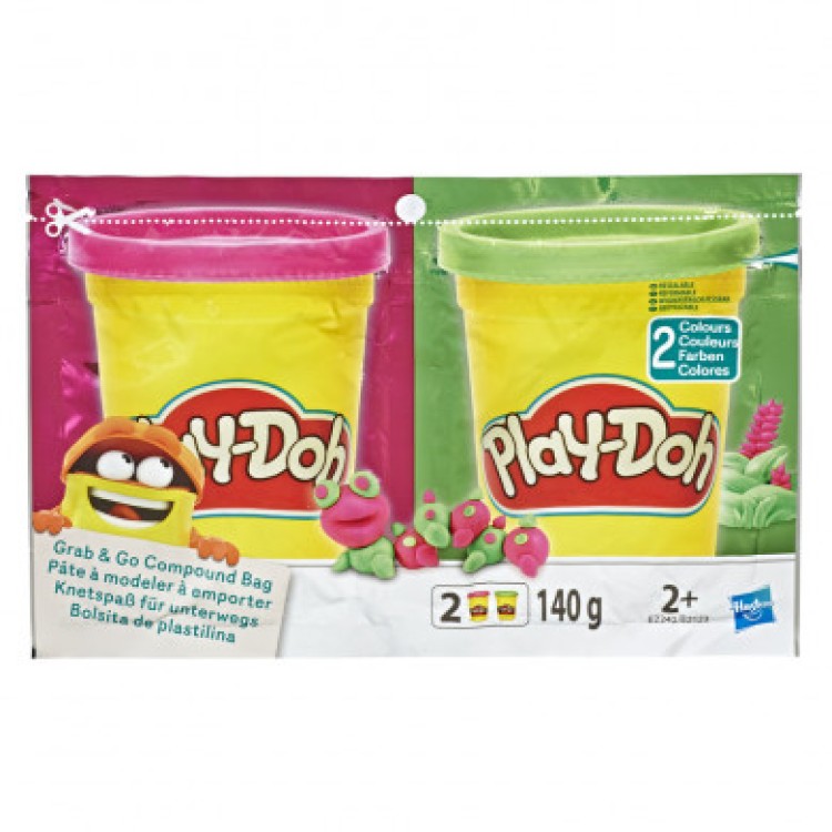 Play-Doh Grab & Go Compound Bag Pink and Green