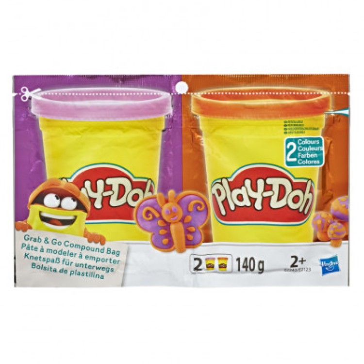 Play-Doh Grab & Go Compound Bag Purple and Orange