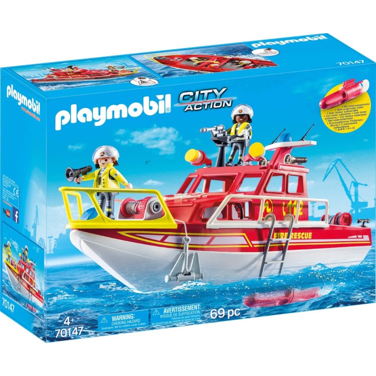 Playmobil 70147 City Action Fire Rescue Boat Set