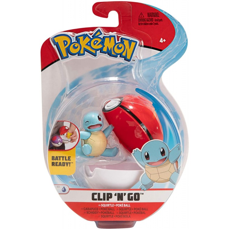 Pokemon  Clip n Go Pokeball with Squirtle Figure