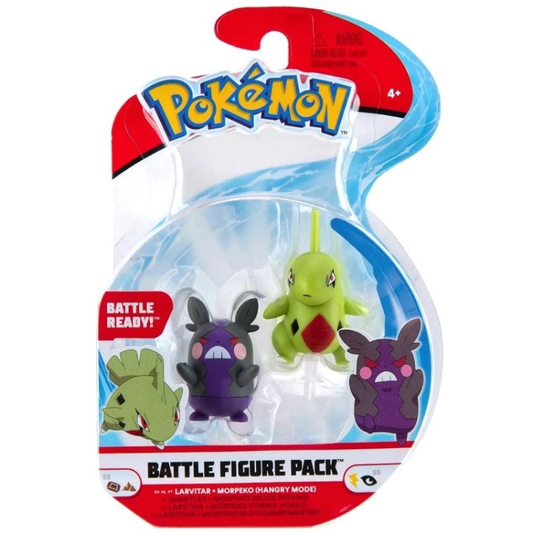 Pokemon Battle Figure Pack - Larvitar and Morpeko (Hangry Mode)