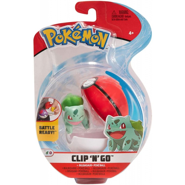 Pokemon Clip n Go Pokeball with Bulbasaur Figure