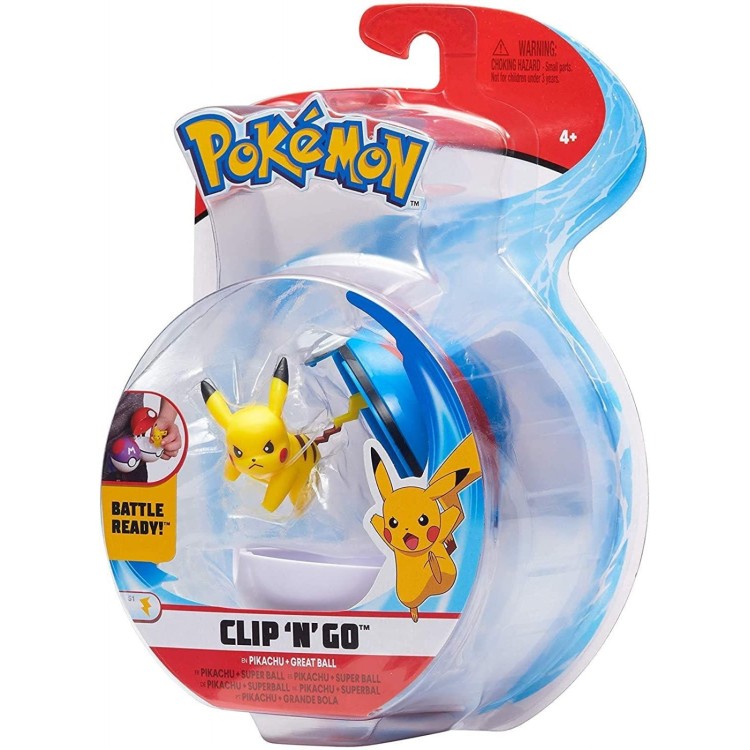 Pokemon Clip n Go Great Ball with Pikachu Figure