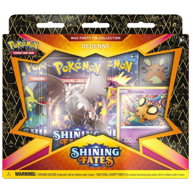 Pokemon TCG Shining Fates Dedenne Mad Party Pin Collection