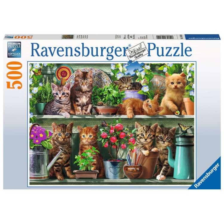 Ravensburger Kittens on a Shelf 500 Piece Jigsaw Puzzle