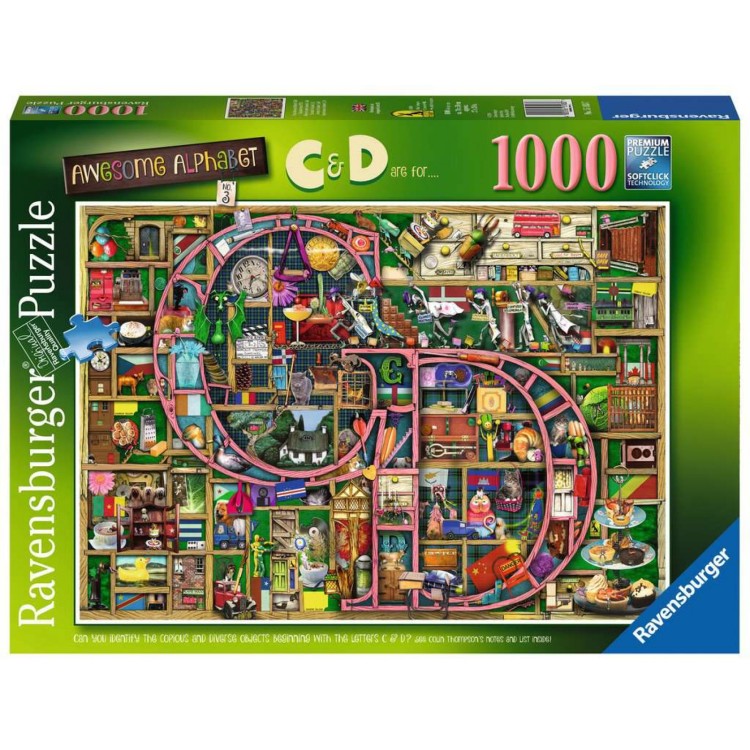 Ravensburger Awesome Alphabet C & D 1000 Piece Jigsaw Puzzle