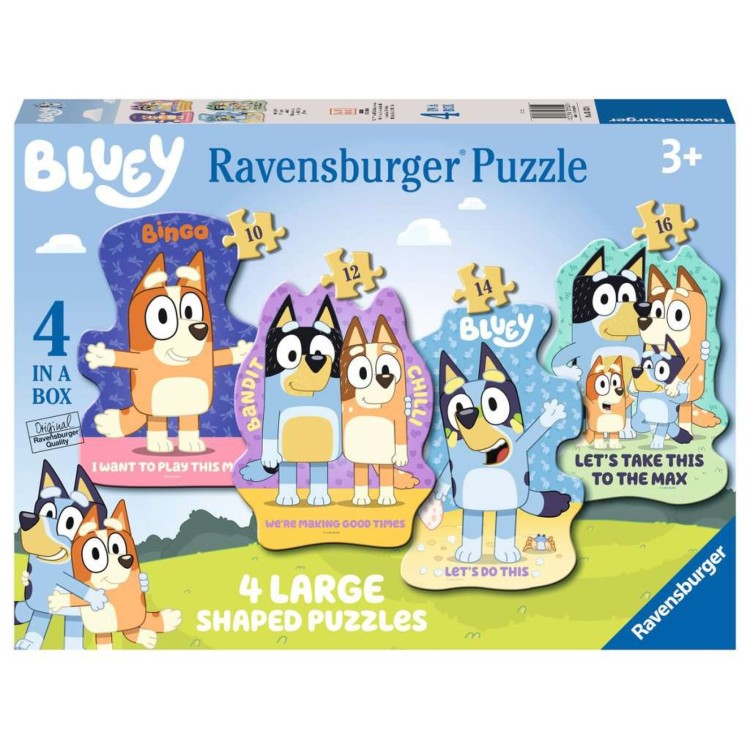 Ravensburger Bluey 4 in a Box Large Shaped Jigsaw Puzzles