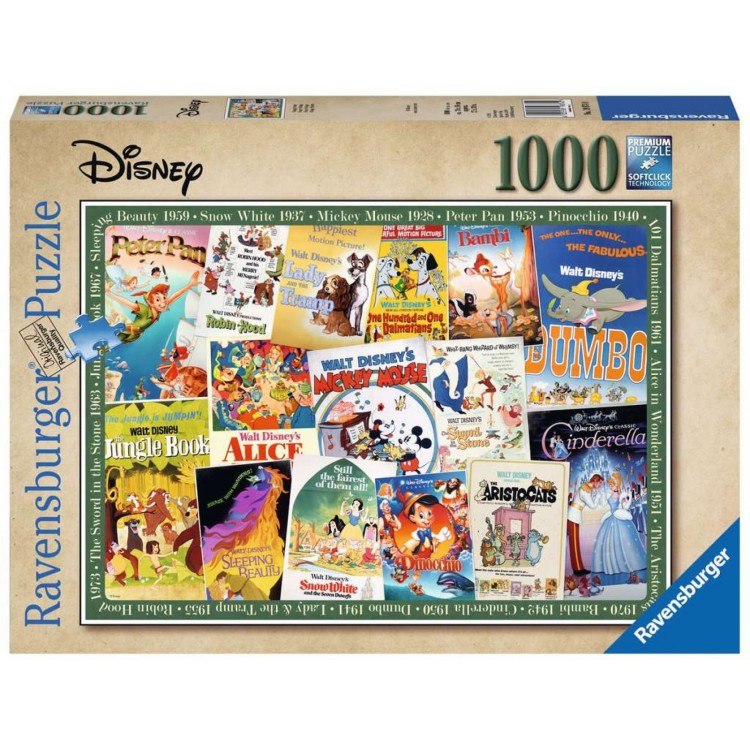 Ravensburger Disney Vintage Movie Posters 1000 Piece Jigsaw Puzzle