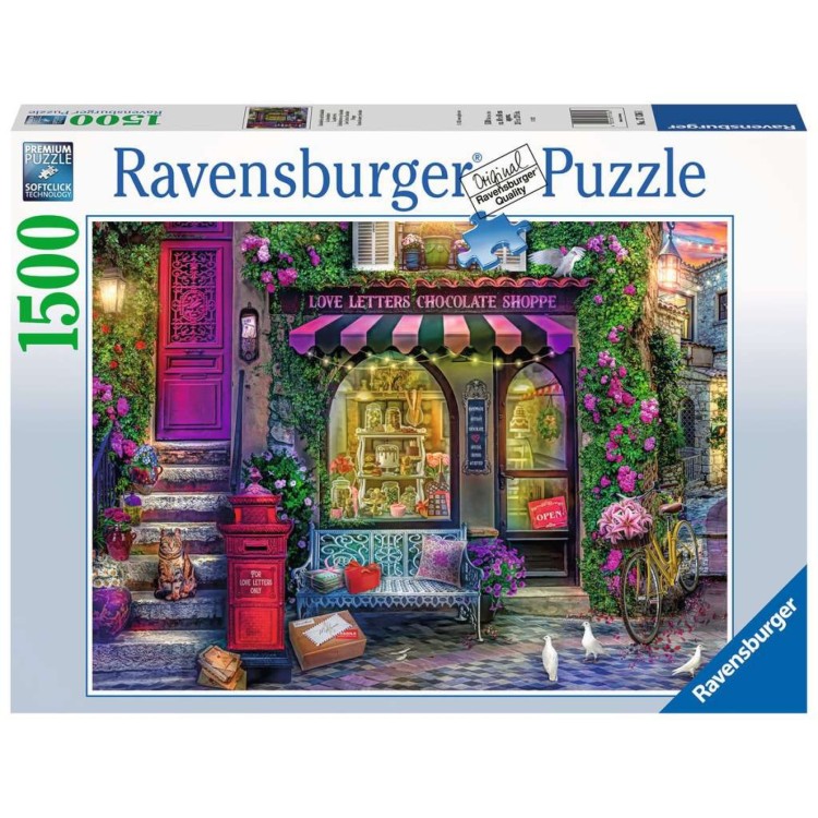 Ravensburger Love Letters Chocolate Shop 1500 Piece Jigsaw Puzzle