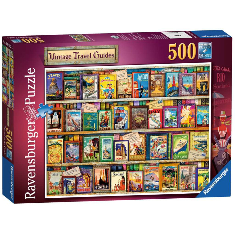 Ravensburger Vintage Travel Guides 500 Piece Jigsaw Puzzle