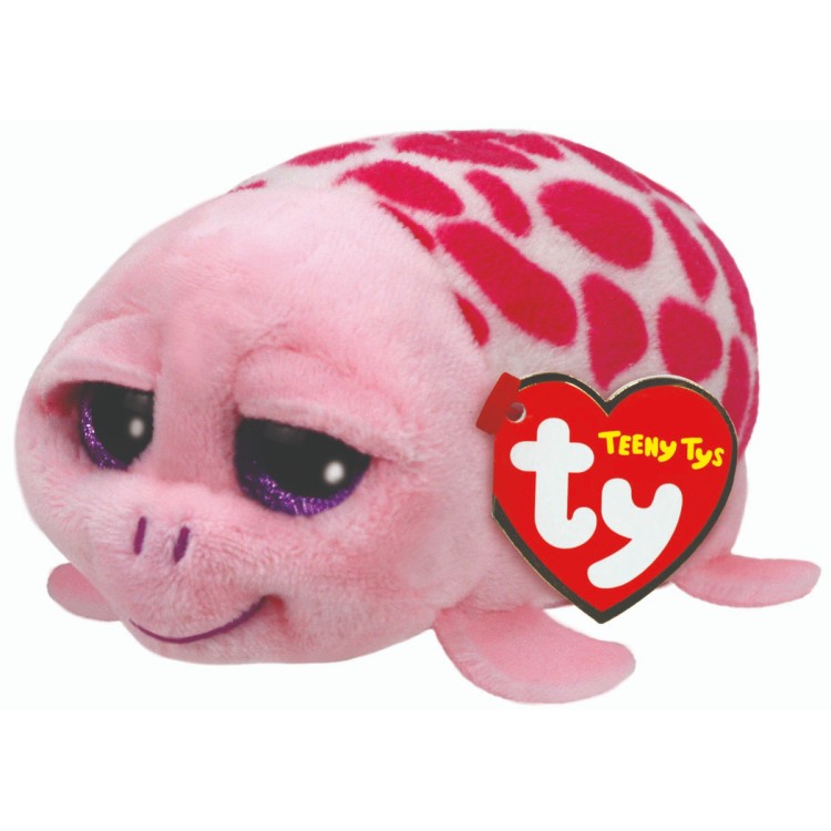TY Teeny Tys Shuffler the Pink Turtle Plush