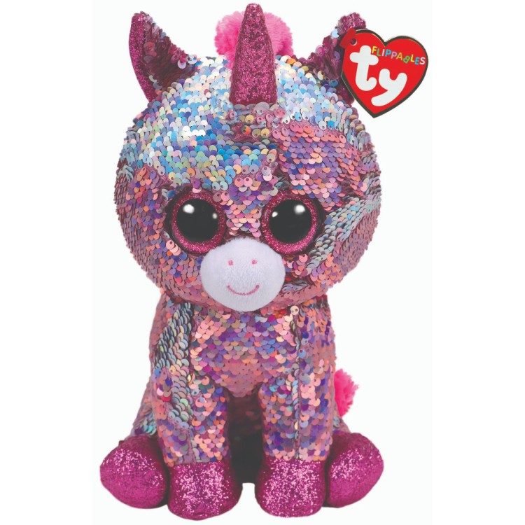 TY Flippables Sparkle the Pink Unicorn Medium Size