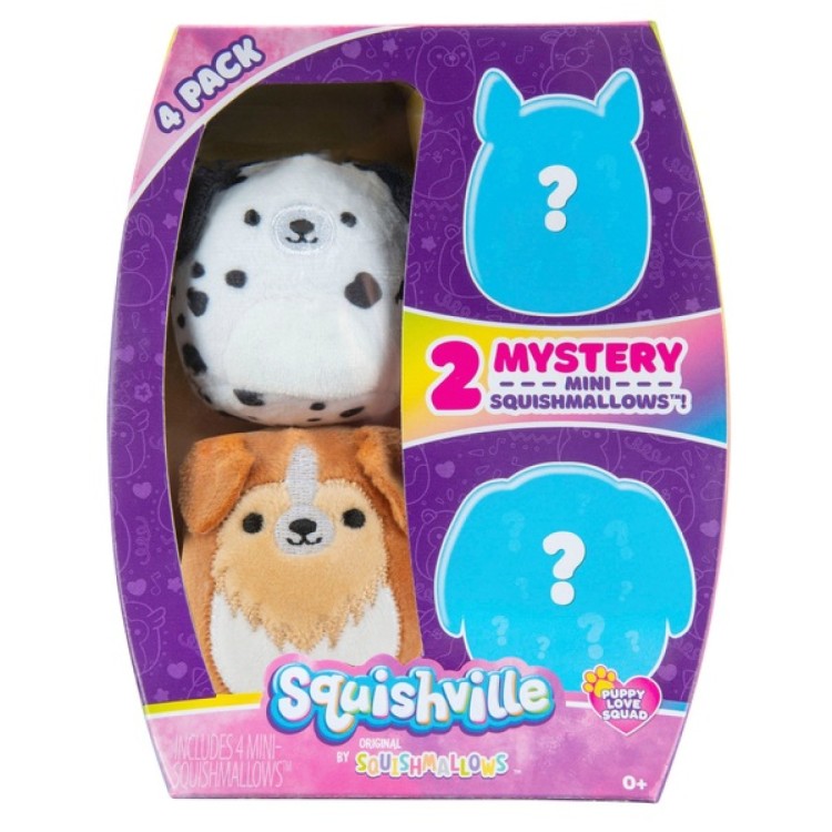 Squishville Mystery Mini Squishmallows Pack of 4 - Puppy  Love Squad